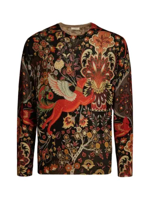 Etro Allover Graphic Print Crewneck Sweater