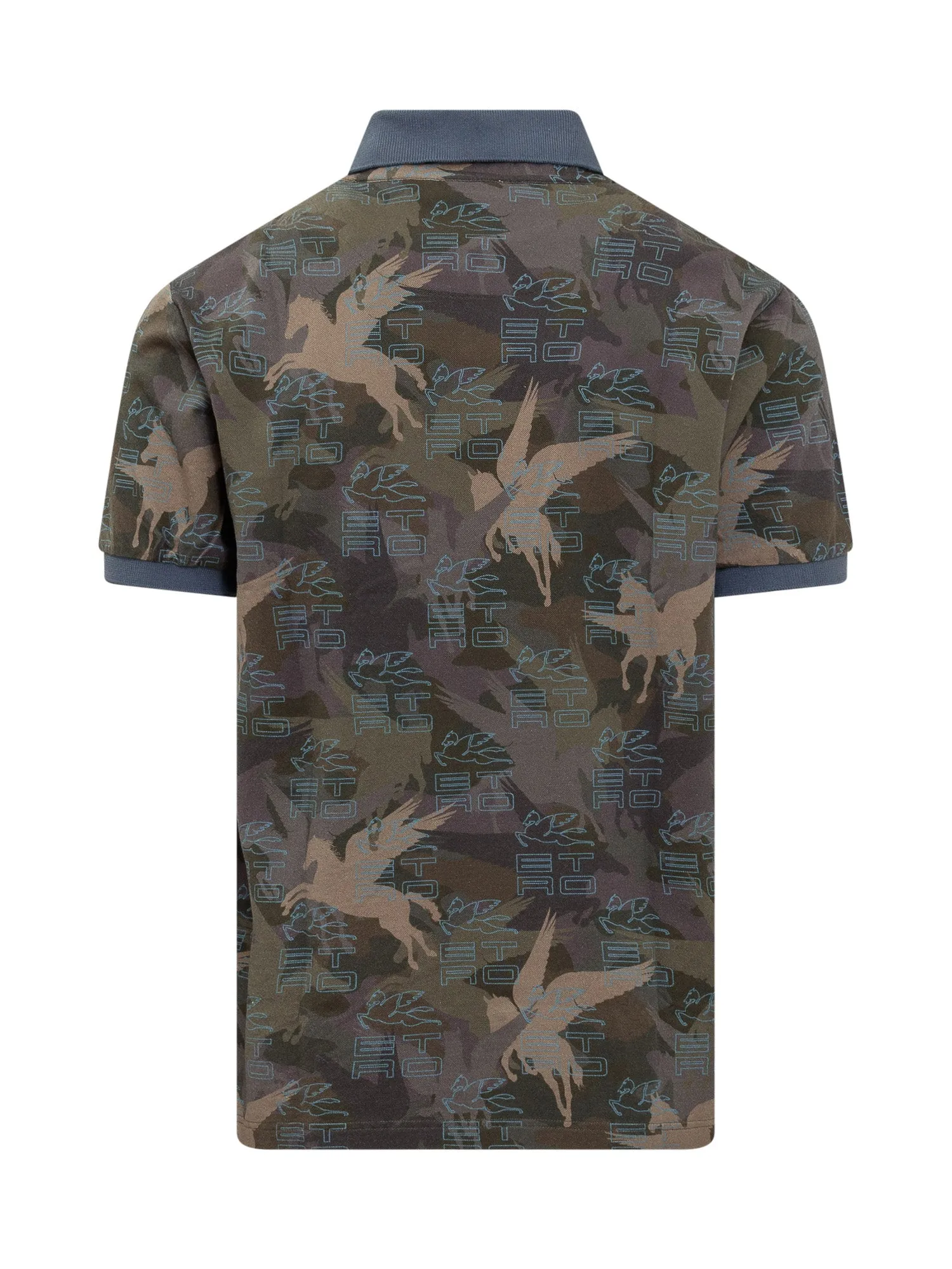 Etro Camouflage Logo Printed Polo Shirt