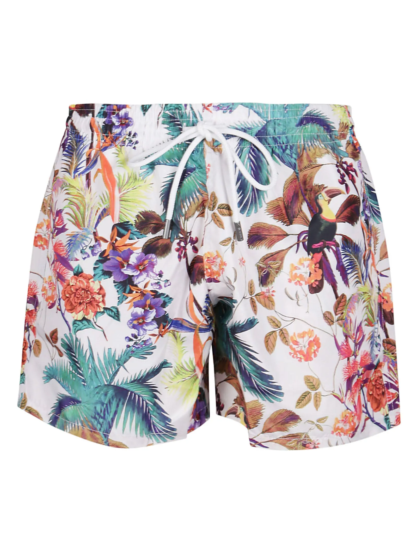 Etro Floral Printed Logo Patch Swim Shorts