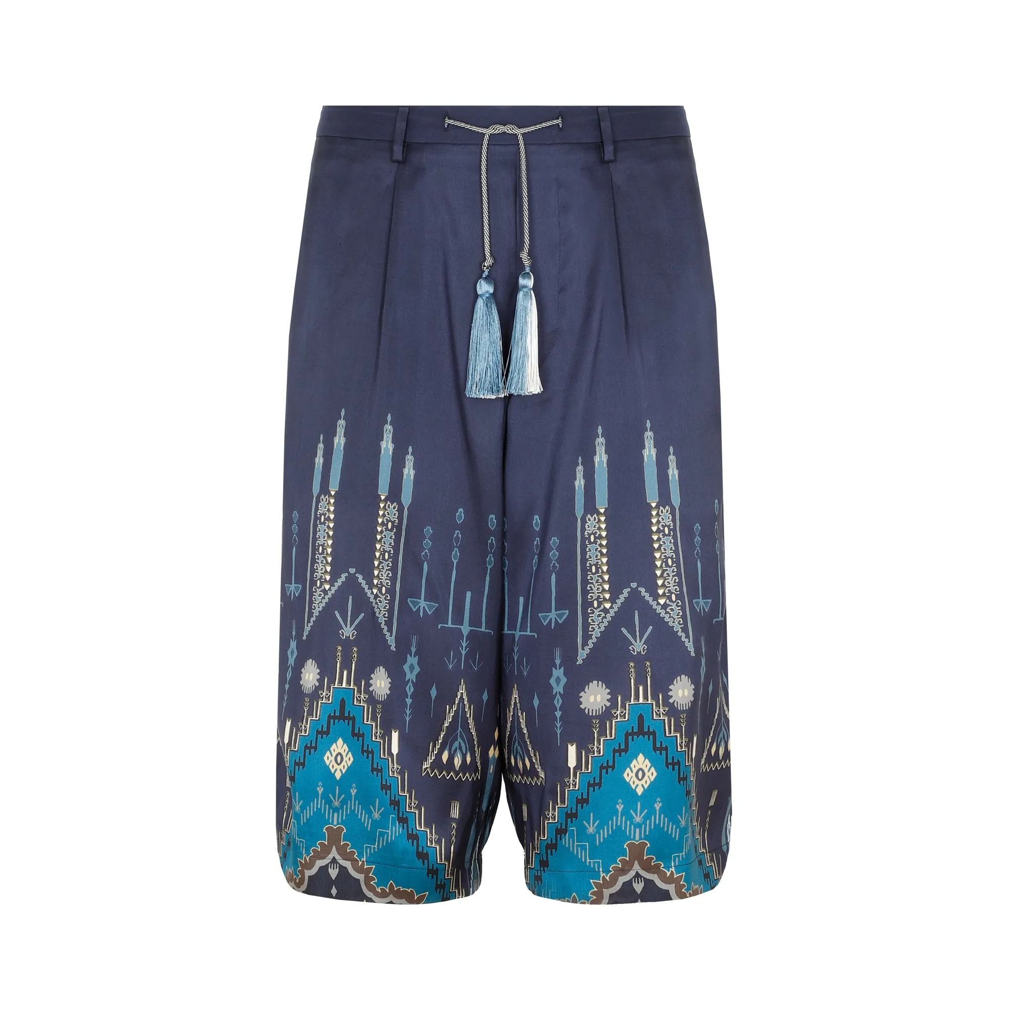 Etro Geometric Print Tassel Trimmed Shorts