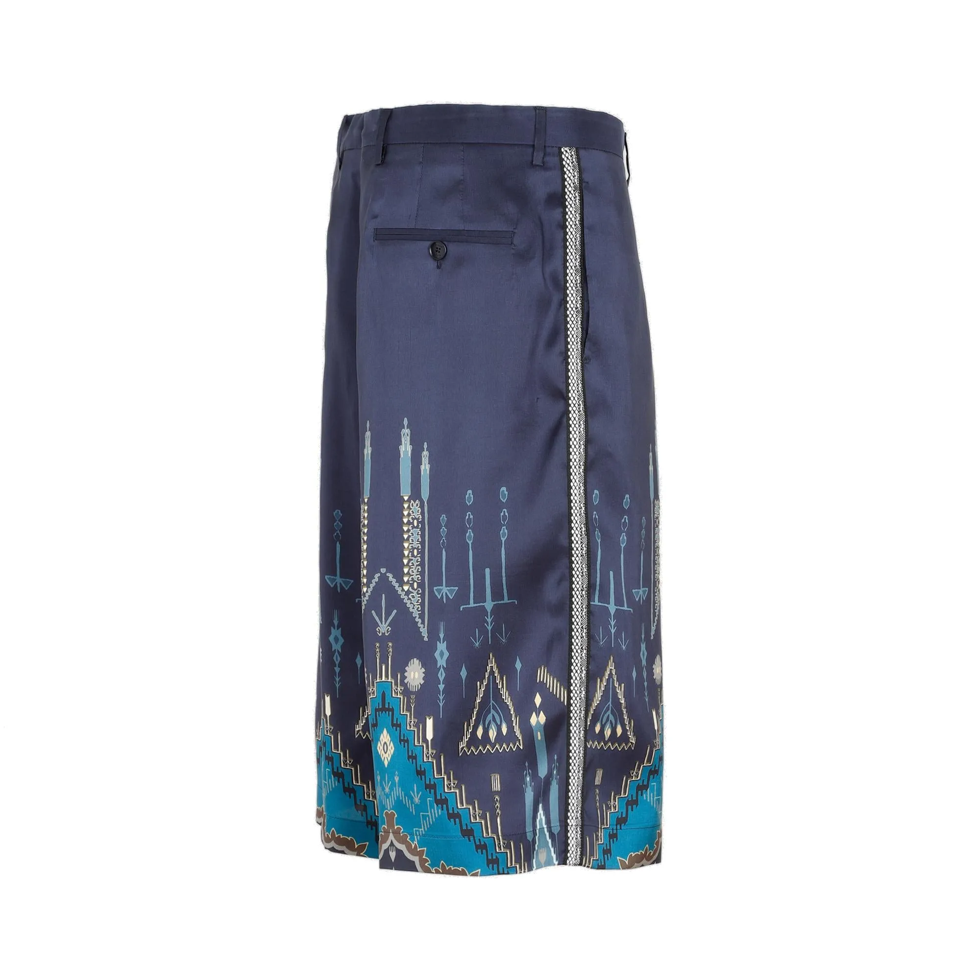 Etro Geometric Print Tassel Trimmed Shorts