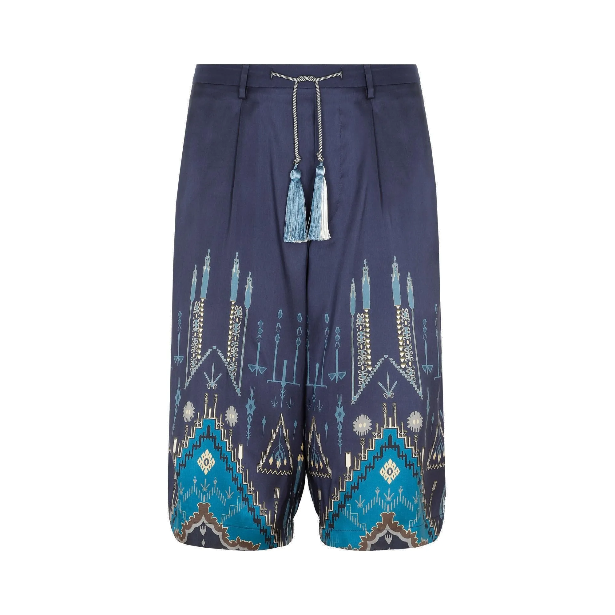 Etro Geometric Print Tassel Trimmed Shorts