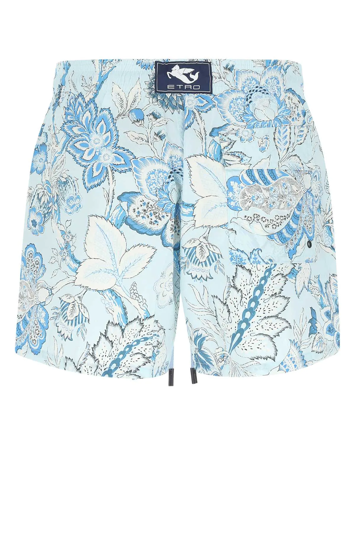 Etro Logo Patch Drawstring Swim Shorts