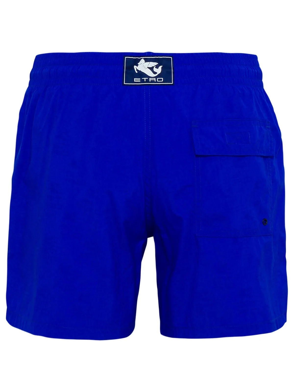 Etro Plain Logo Patch Swim Shorts