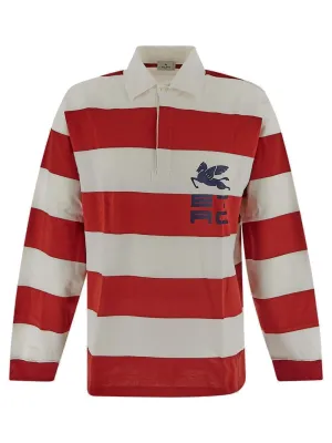 Etro Rugby-Striped Long-Sleeved Polo Shirt