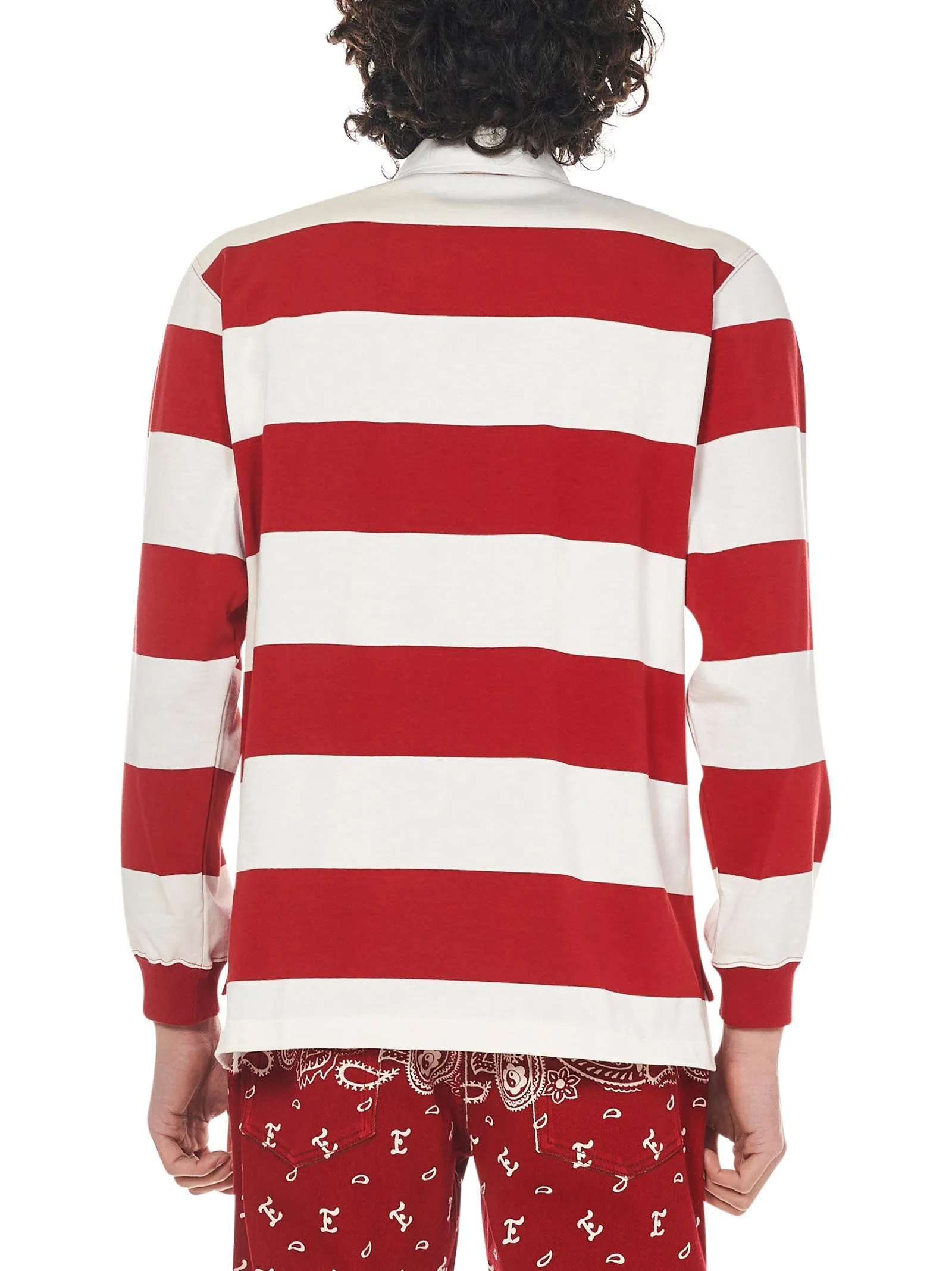 Etro Rugby-Striped Long-Sleeved Polo Shirt