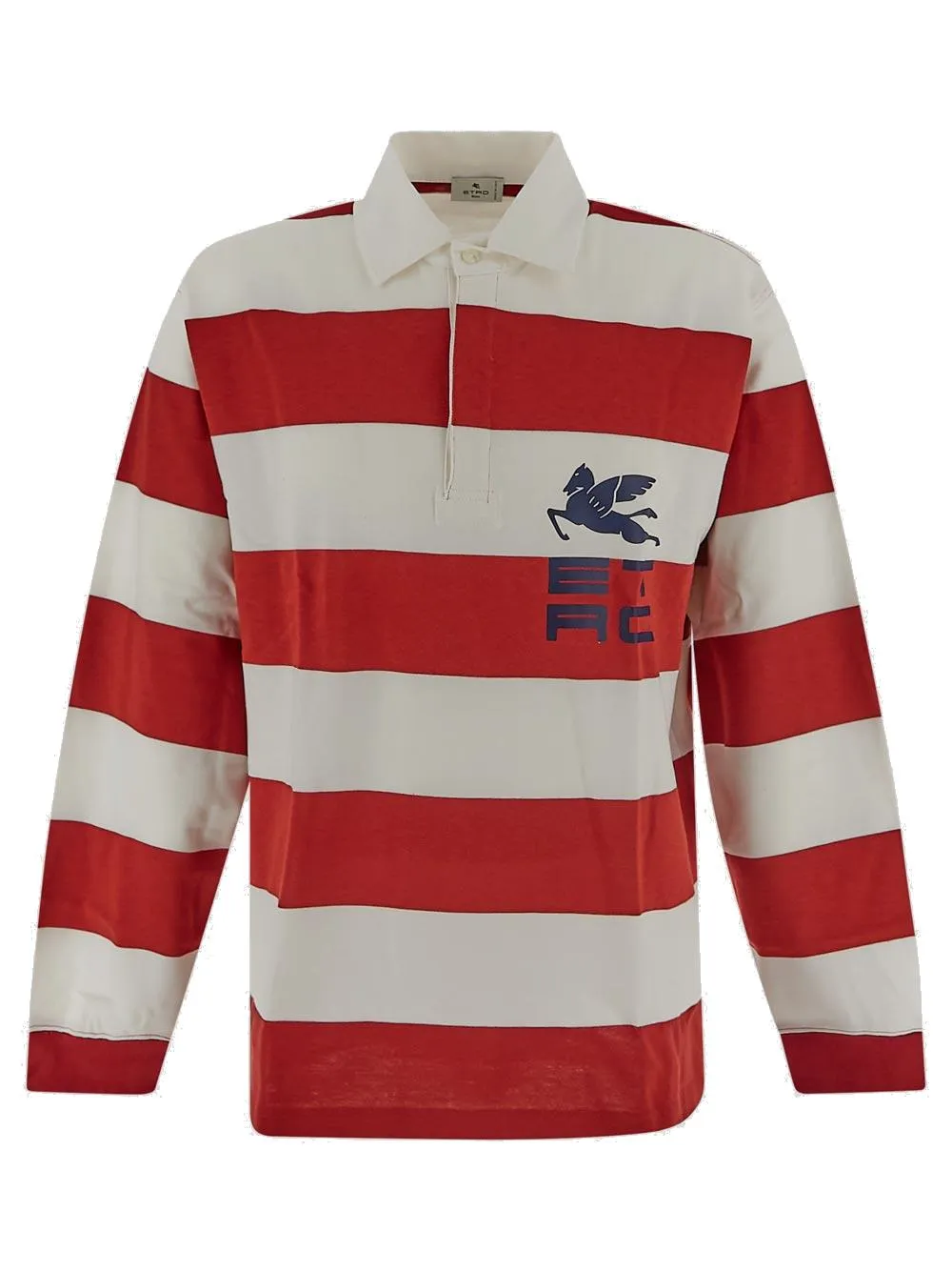 Etro Rugby-Striped Long-Sleeved Polo Shirt