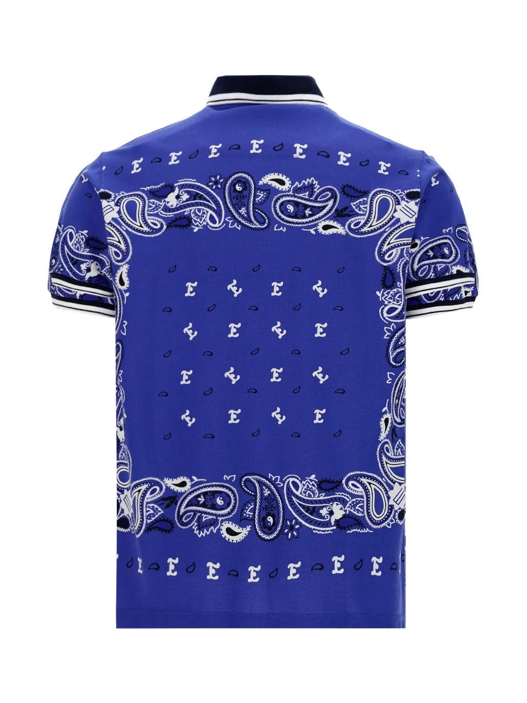 Etro Striped Trim Paisley-Print Polo Shirt