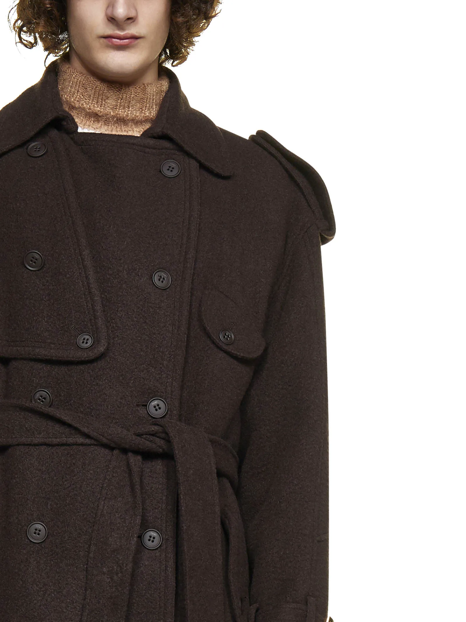 Fendi Double-Breasted Trench Coat