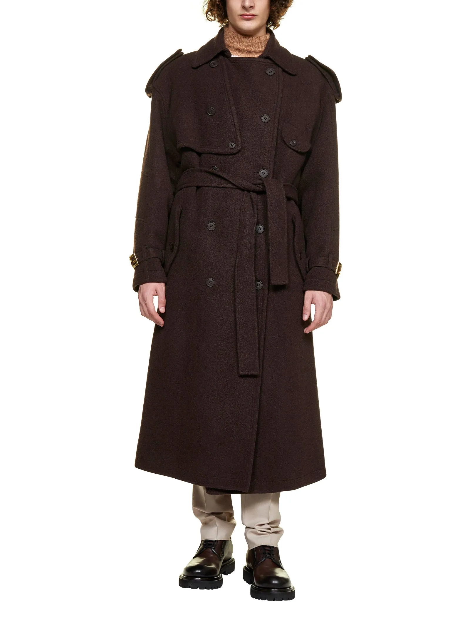 Fendi Double-Breasted Trench Coat