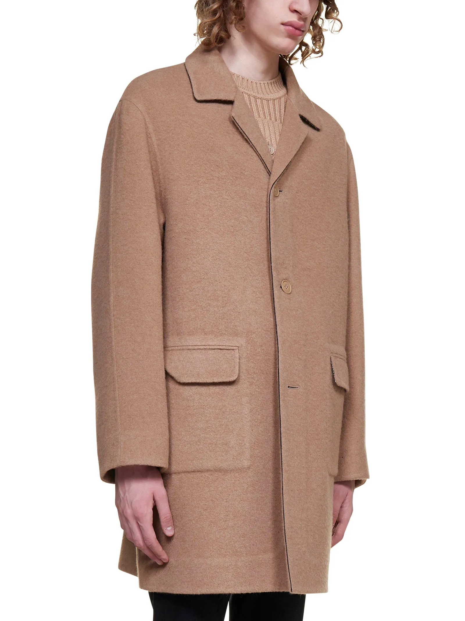 Fendi Single-Breasted Reversible Coat