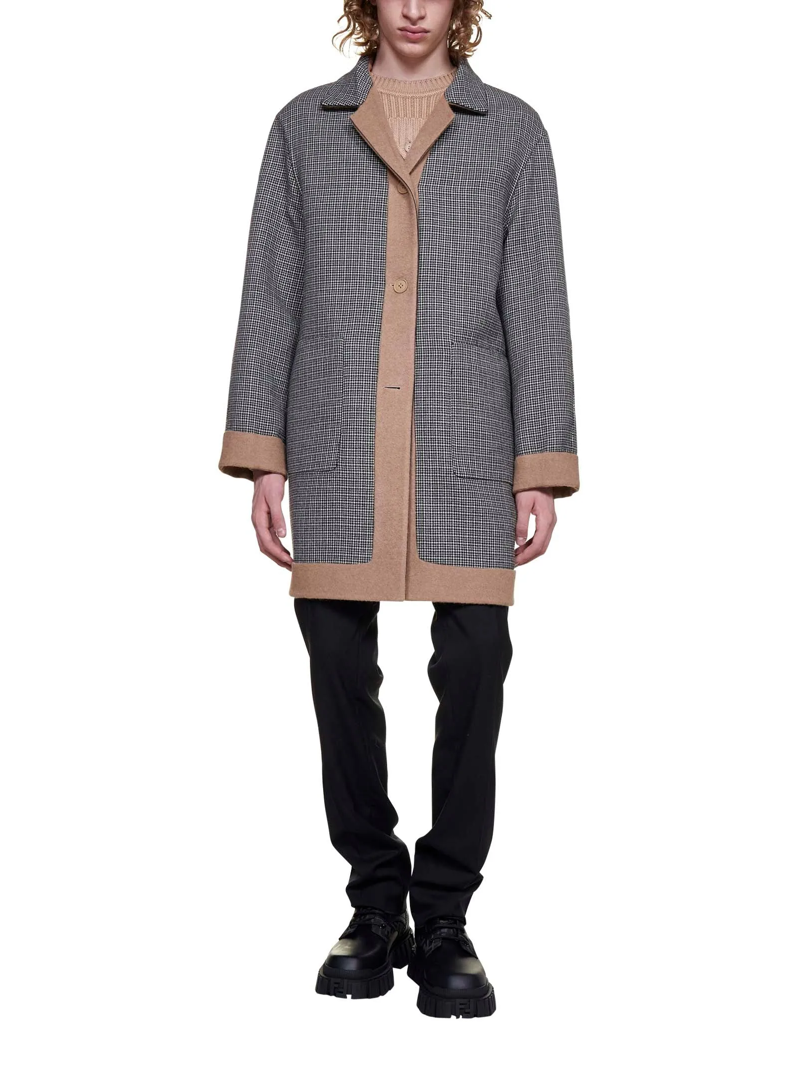 Fendi Single-Breasted Reversible Coat