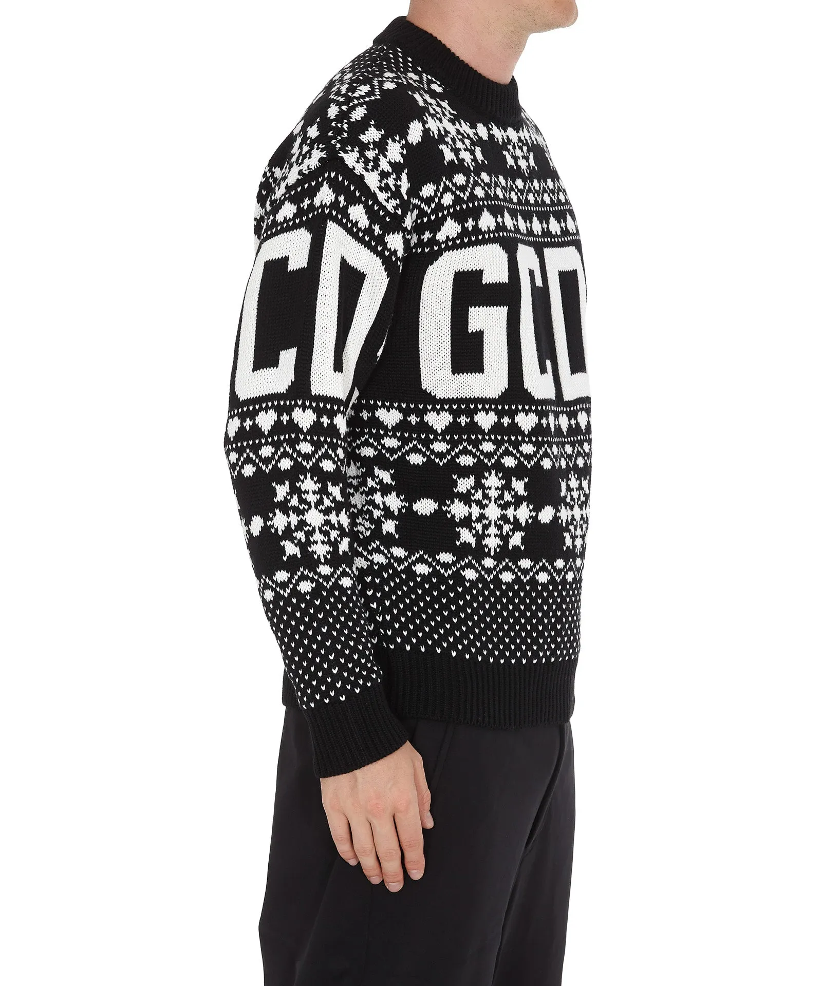 GCDS Christmas Logo Intarsia Crewneck Sweater
