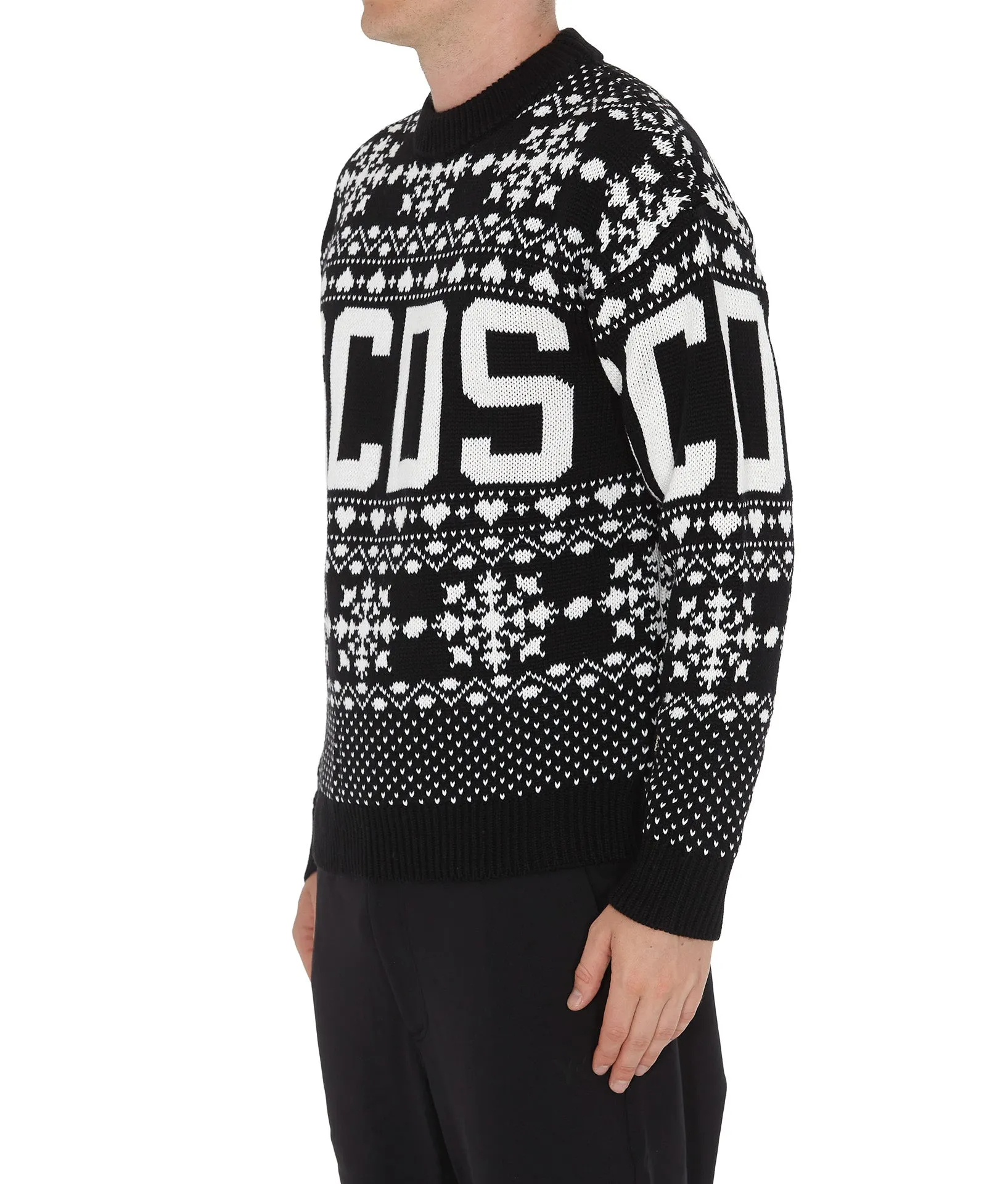 GCDS Christmas Logo Intarsia Crewneck Sweater