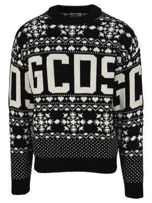 GCDS Christmas Logo Intarsia Crewneck Sweater