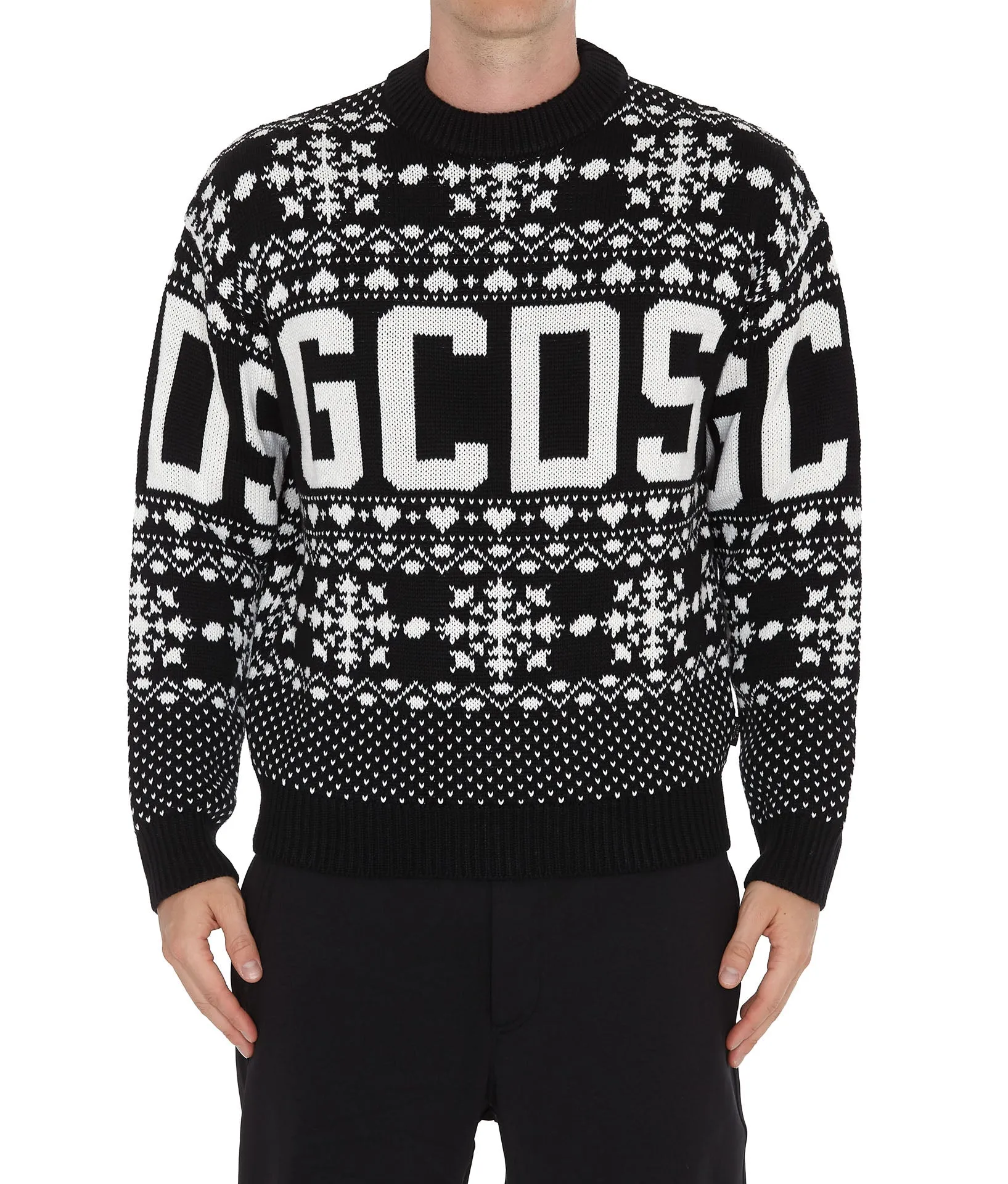GCDS Christmas Logo Intarsia Crewneck Sweater