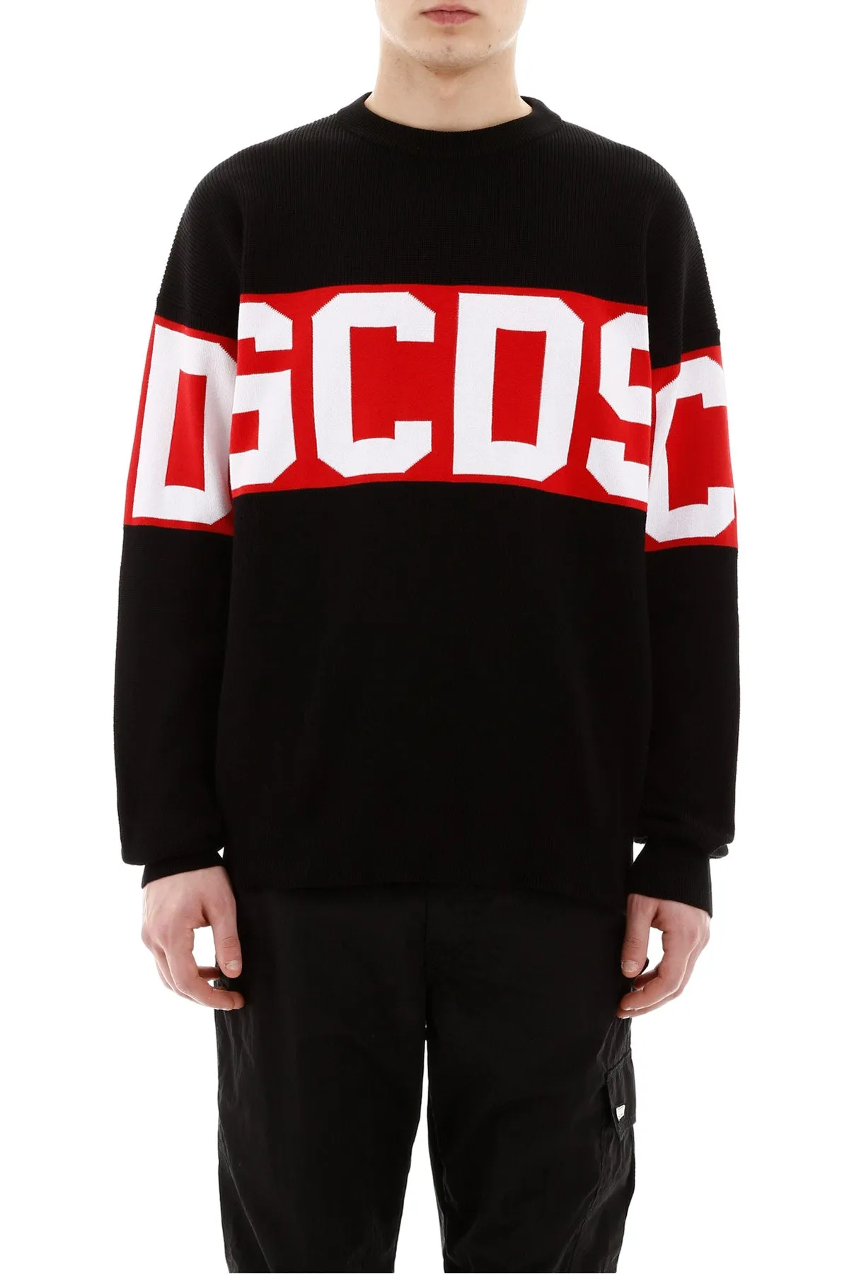 GCDS Logo Band Intarsia Sweater