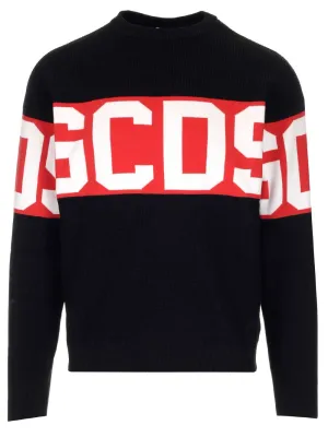 GCDS Logo Band Intarsia Sweater