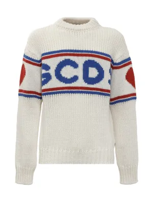 GCDS Logo Tape Intarsia Knitted Jumper