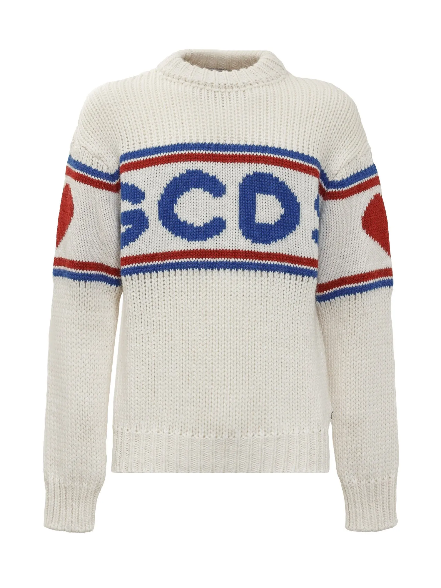 GCDS Logo Tape Intarsia Knitted Jumper