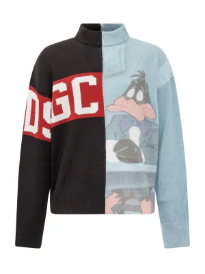 GCDS X Looney Tunes Logo Panelled Sweater