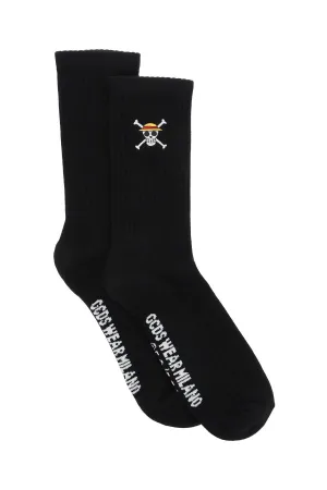 GCDS X One Piece Character Embroidered Socks