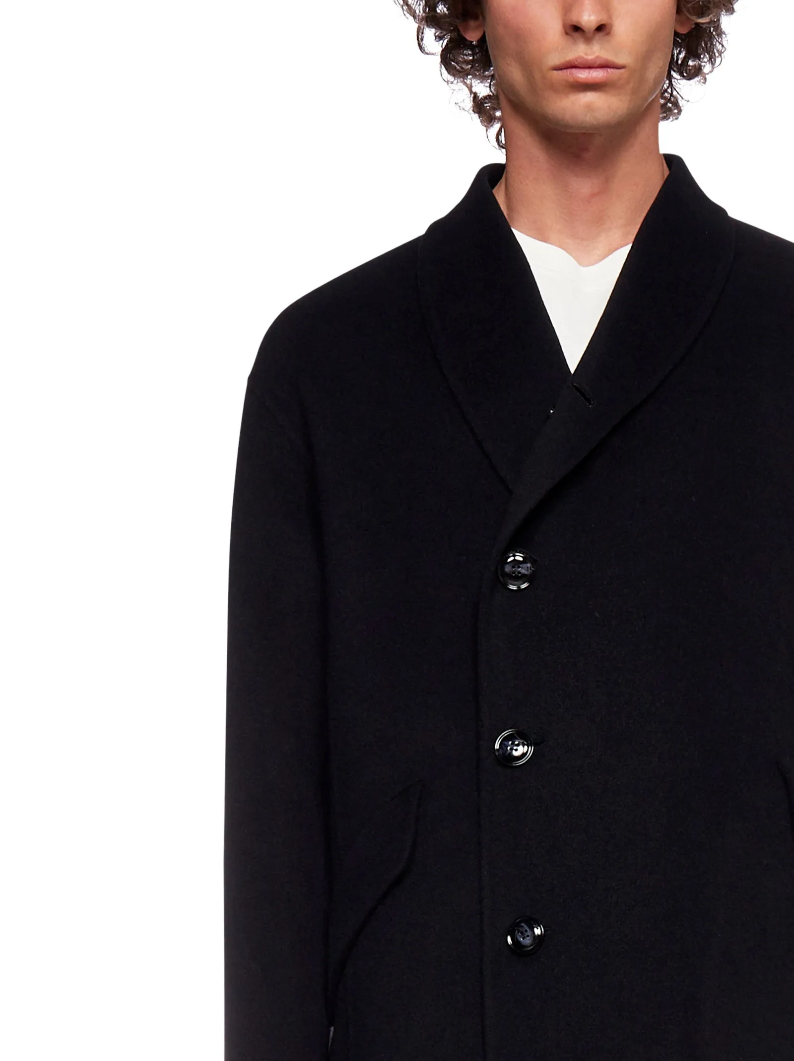 Giorgio Armani Asymmetric Singl-Breasted Coat