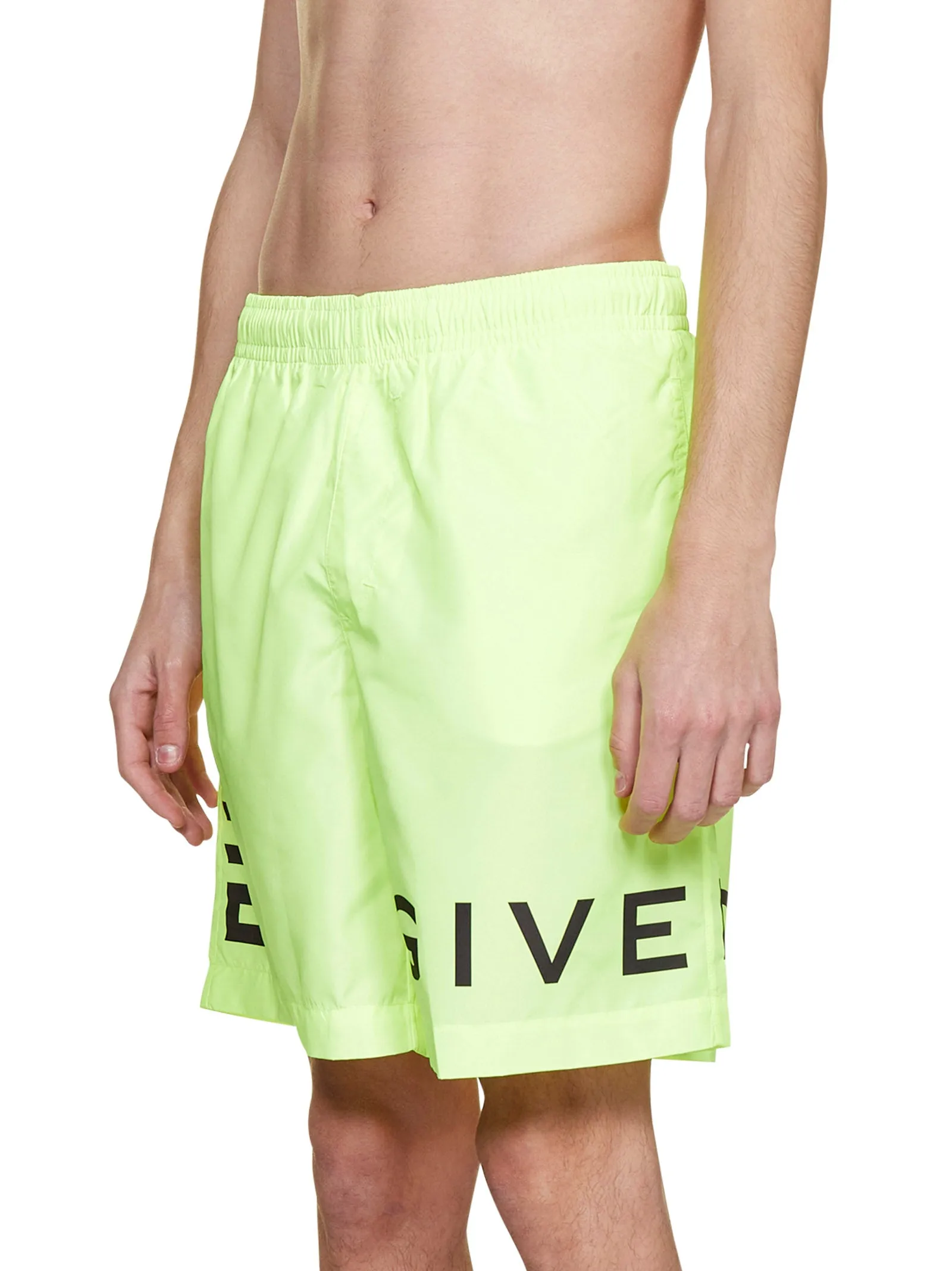 Givenchy Mid Rise Logo Printed Swim Shorts
