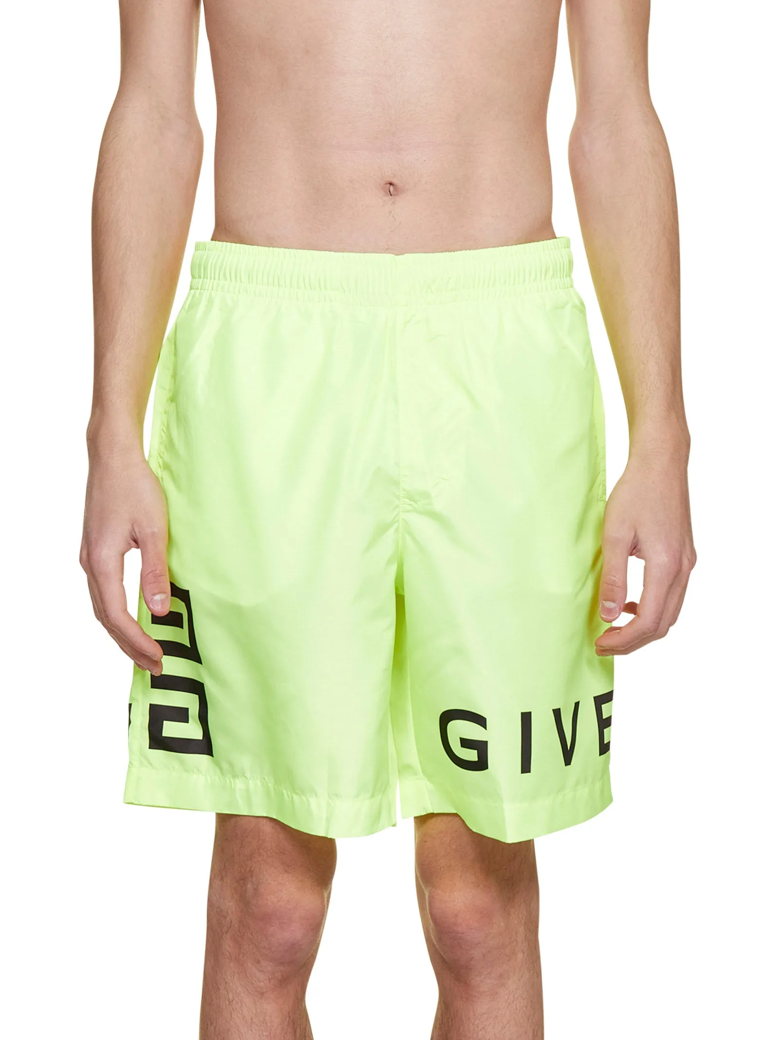 Givenchy Mid Rise Logo Printed Swim Shorts
