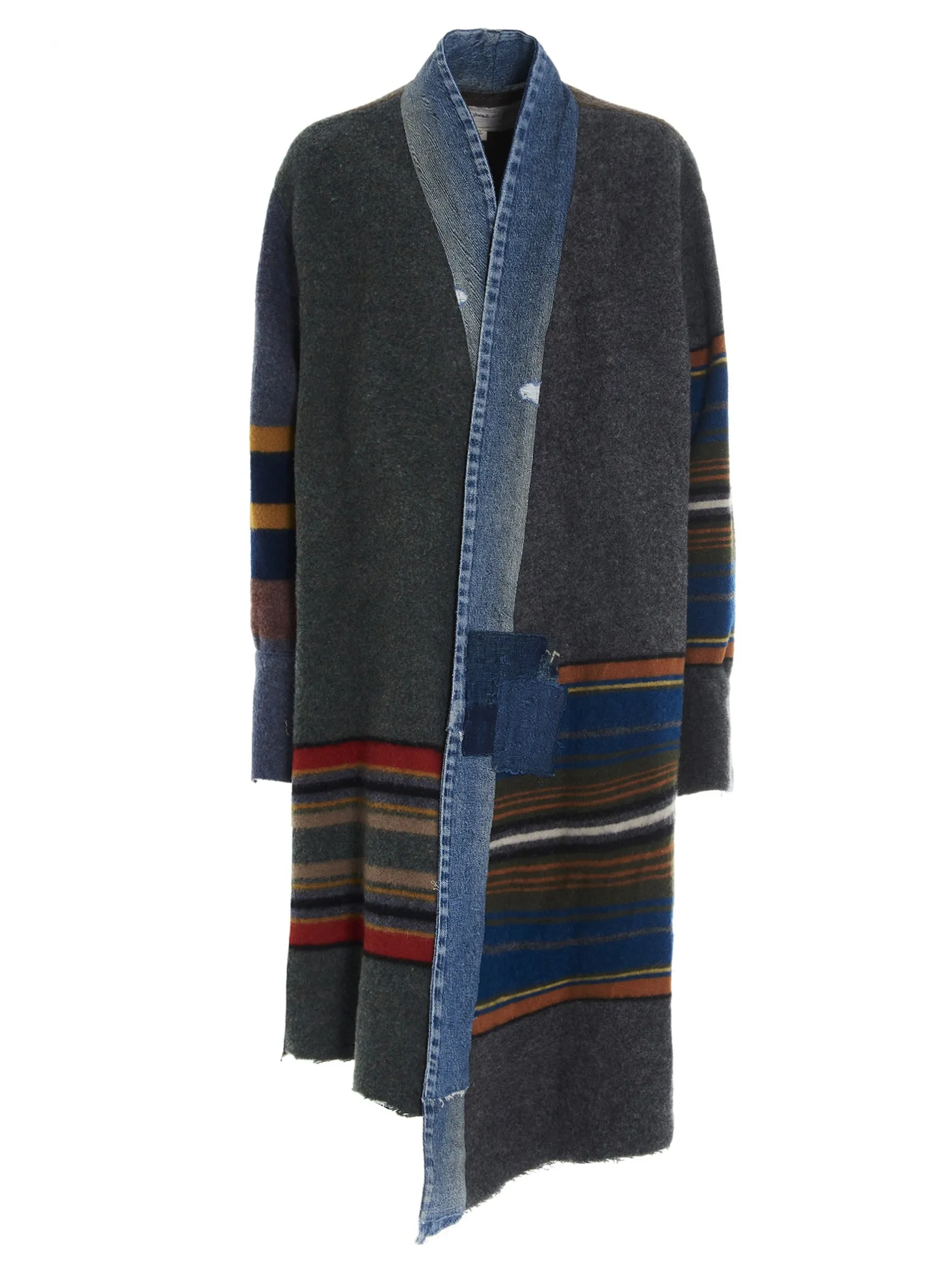 Greg Lauren Striped Denim Coat