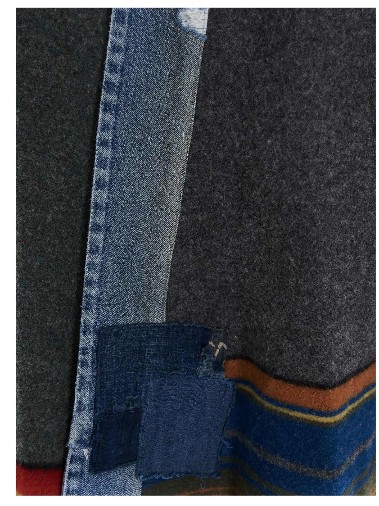 Greg Lauren Striped Denim Coat