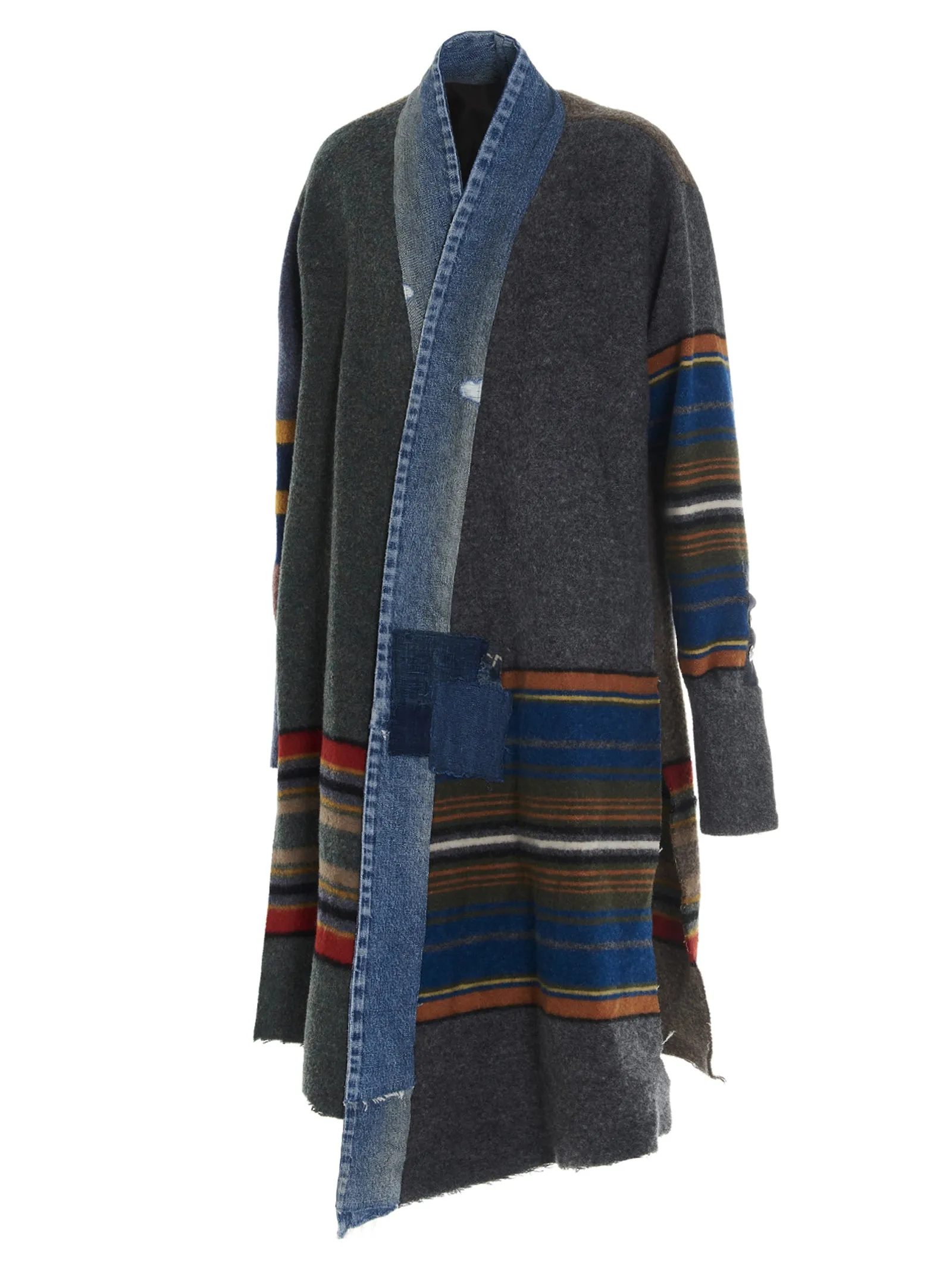 Greg Lauren Striped Denim Coat