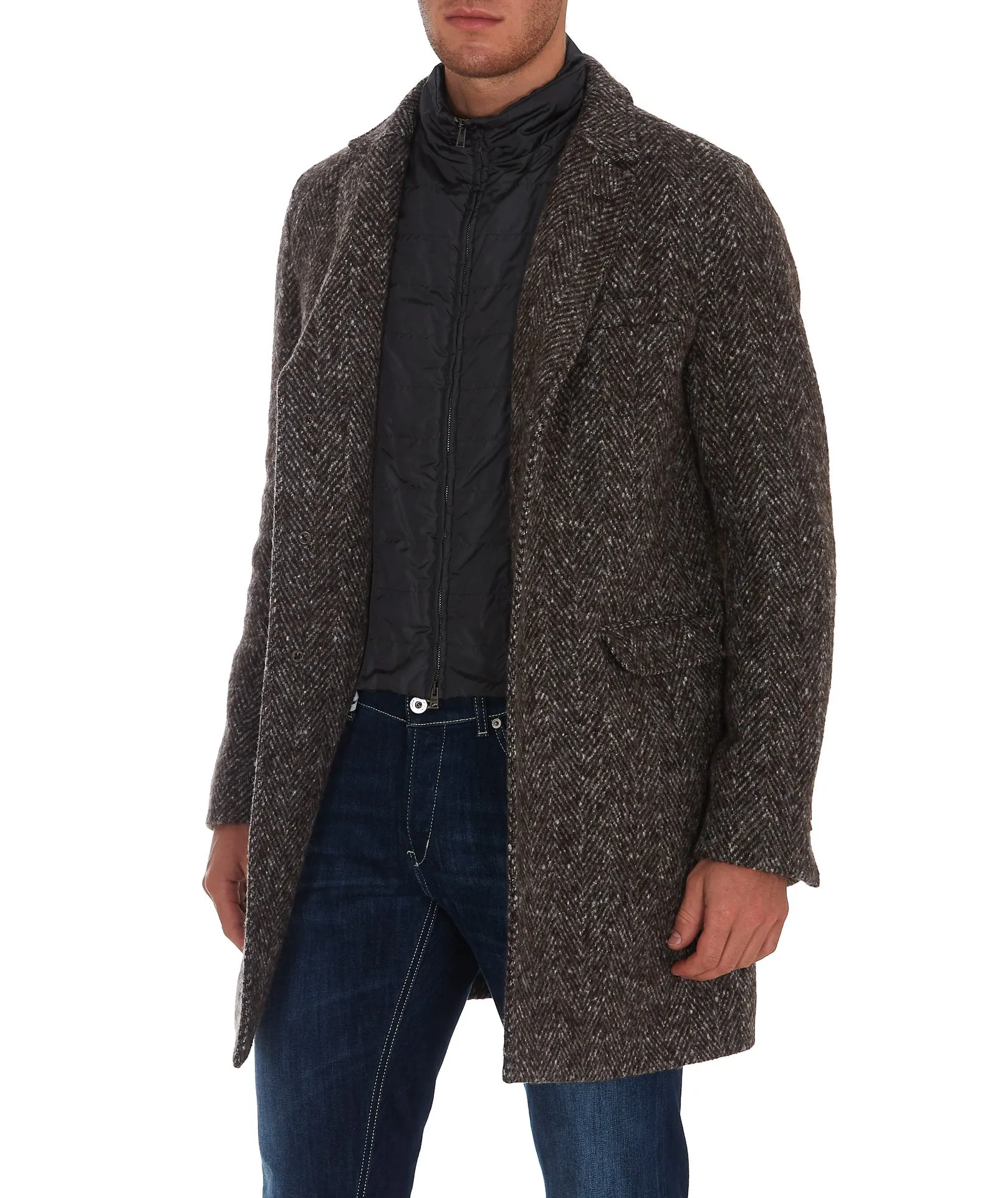 Herno Single-Breasted Layered Coat