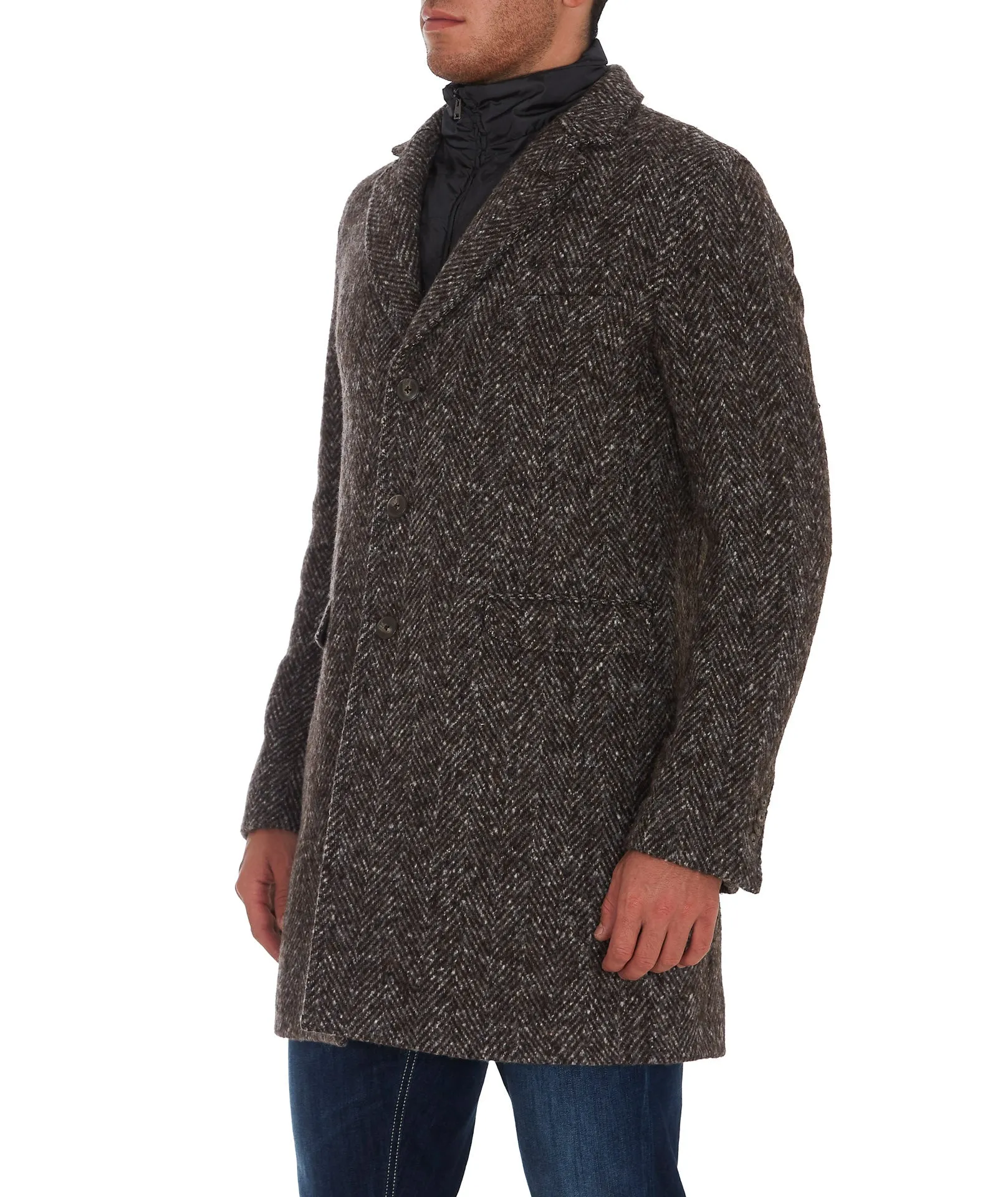 Herno Single-Breasted Layered Coat