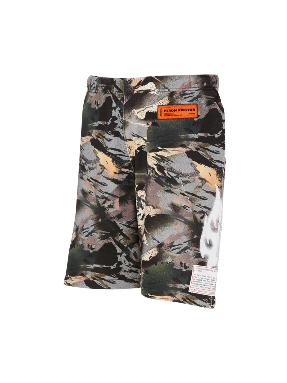 Heron Preston Camouflage Printed Logo-Patch Shorts