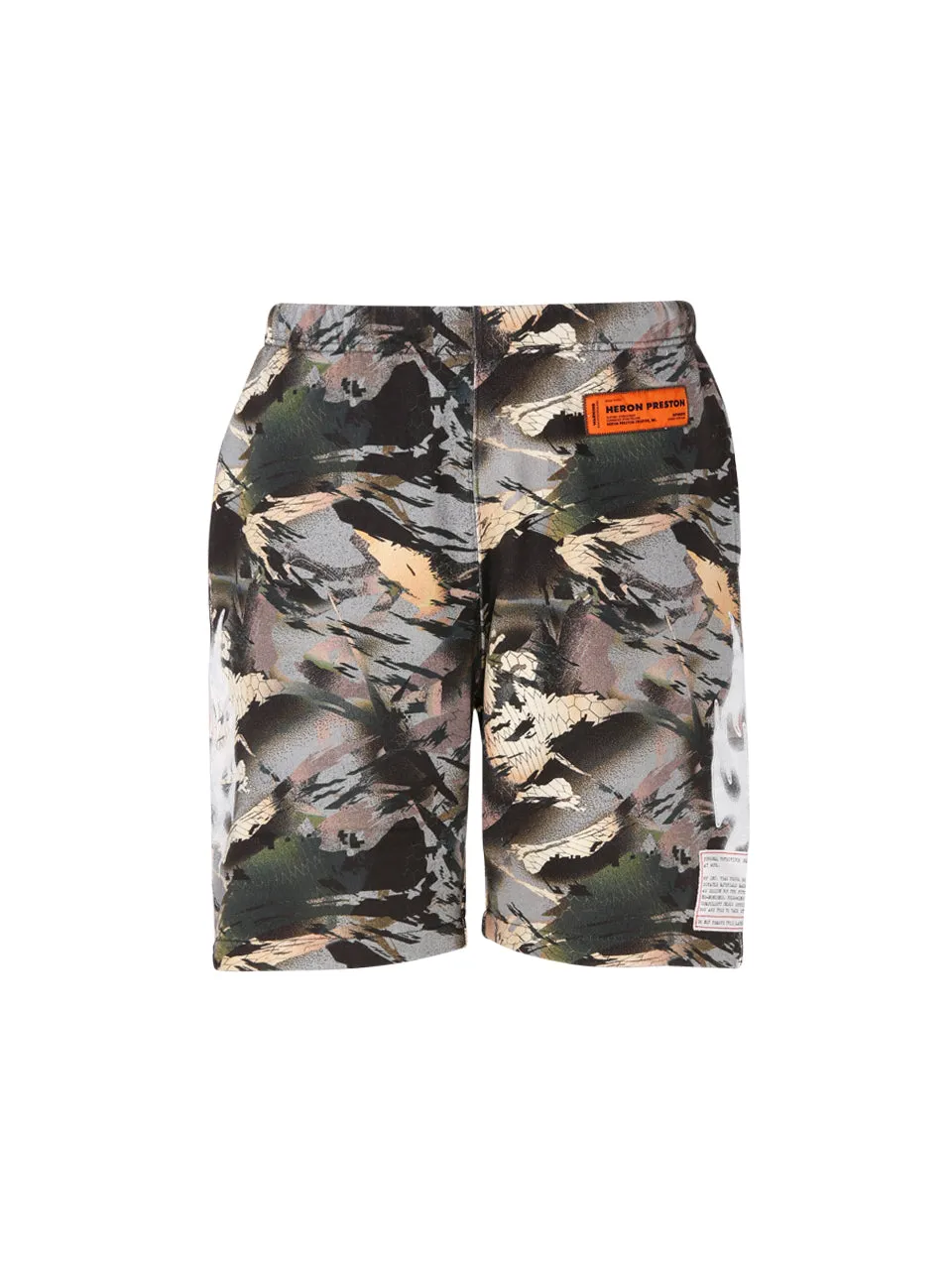Heron Preston Camouflage Printed Logo-Patch Shorts