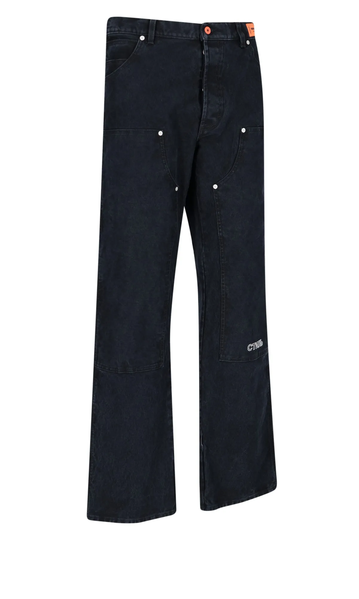 Heron Preston Logo Patch Straight Leg Jeans