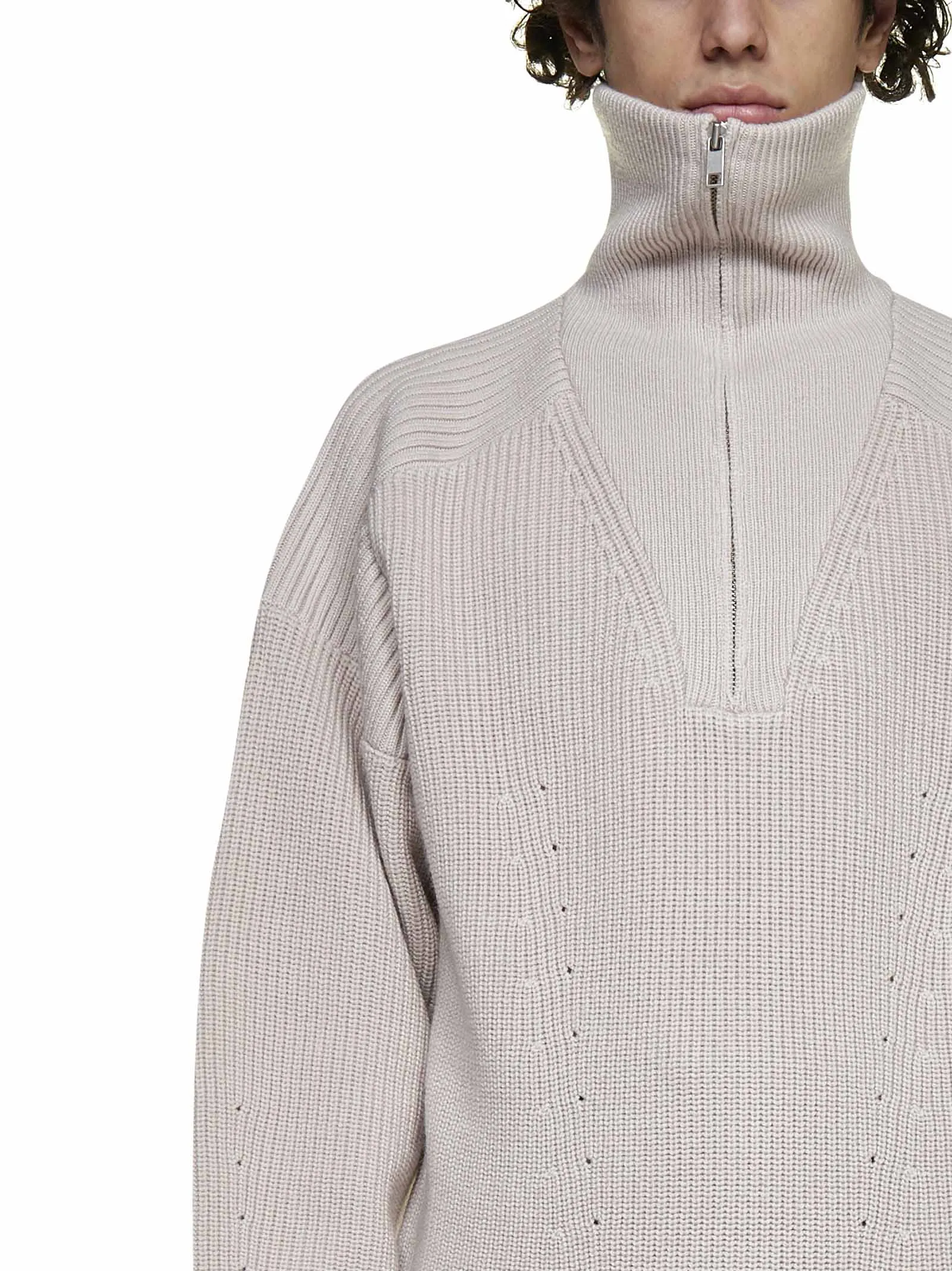 Isabel Marant Benny High-Neck Zipped Sweater