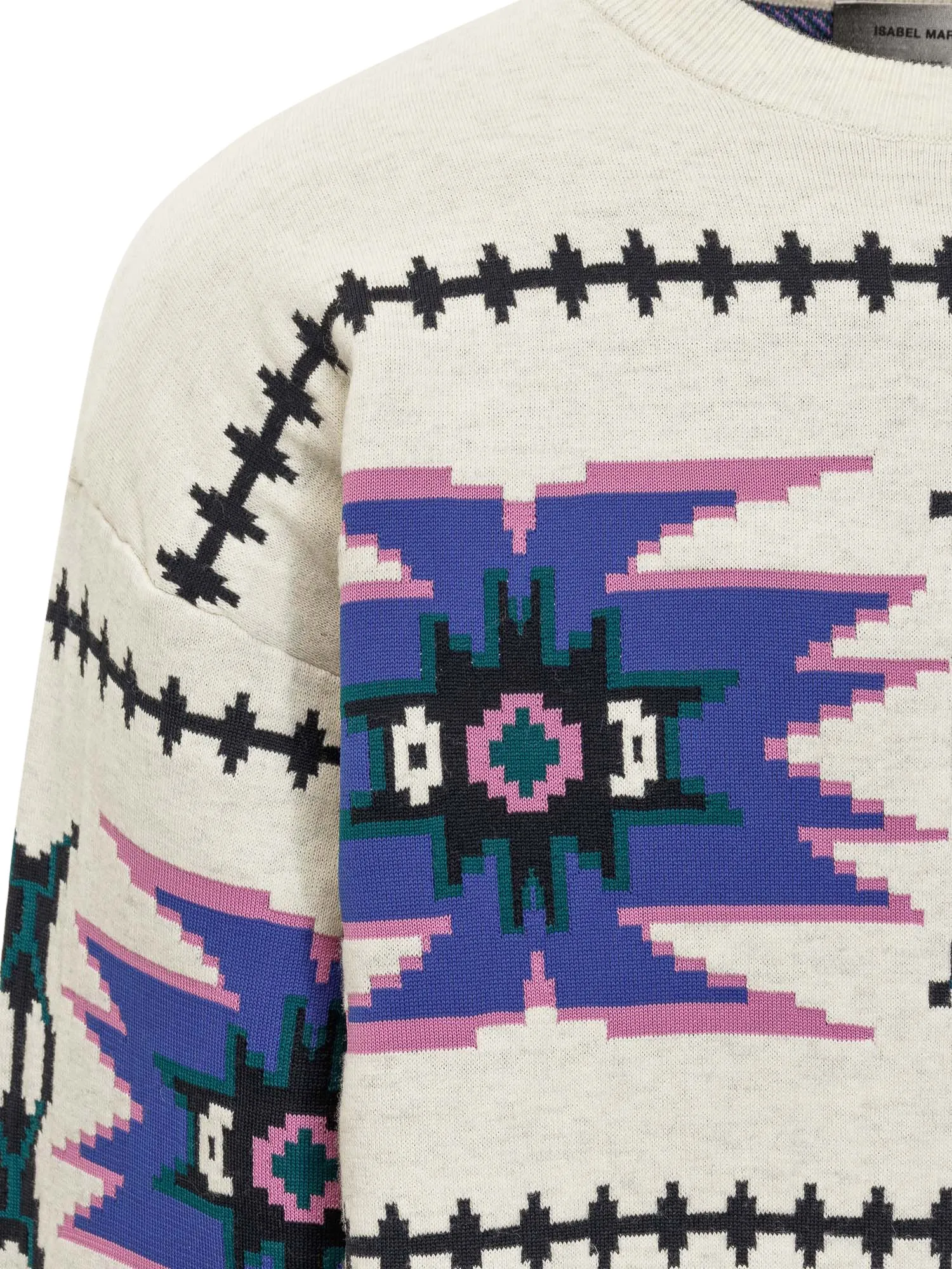 Isabel Marant Geometric Printed Crewneck Knitted Jumper