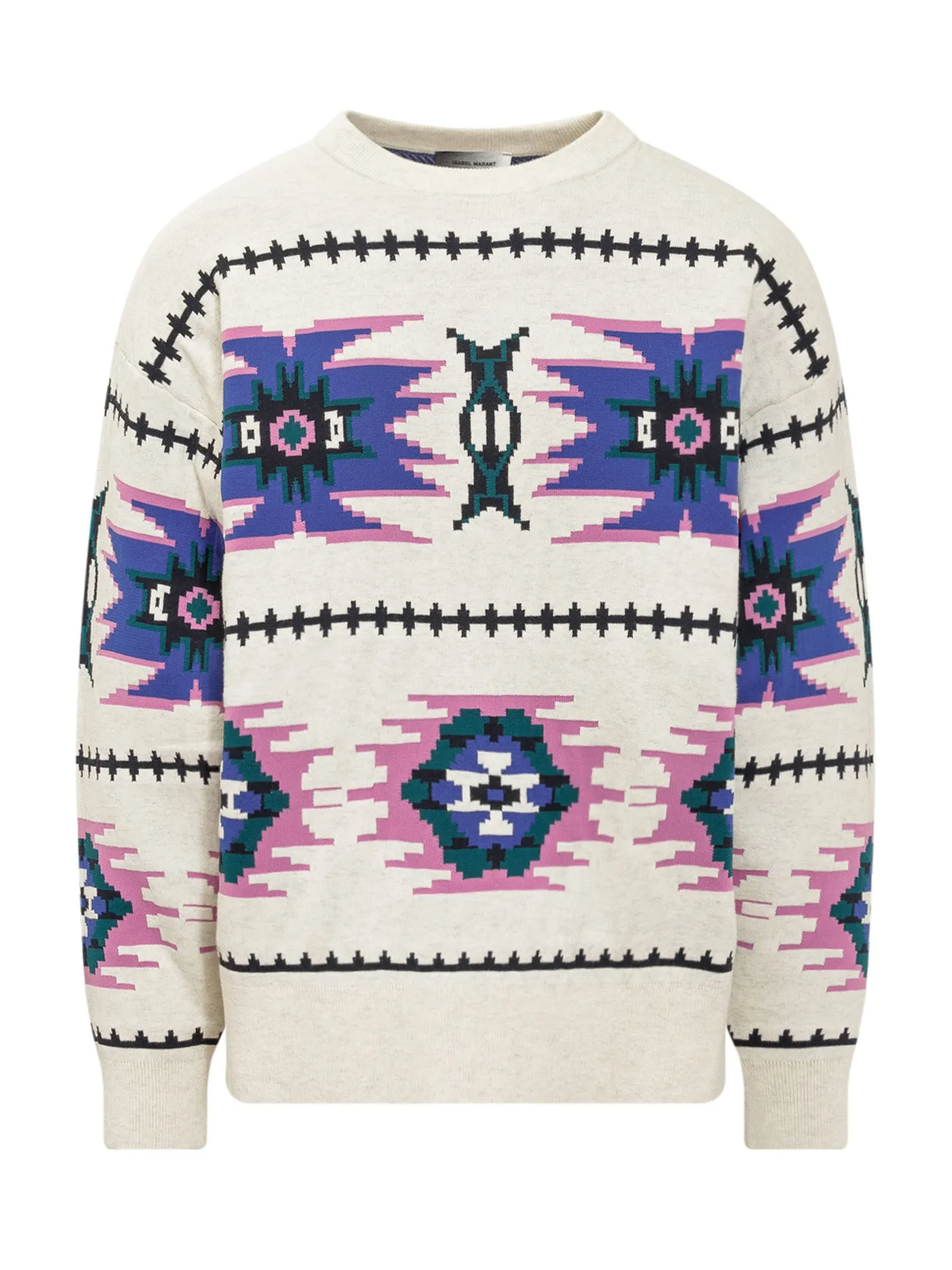 Isabel Marant Geometric Printed Crewneck Knitted Jumper