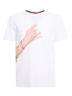 Isaia Hand Print Crewneck T-Shirt