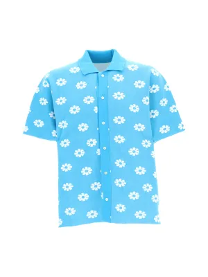 Jacquemus Allover Floral Intarsia Short Sleeved Knitted Shirt