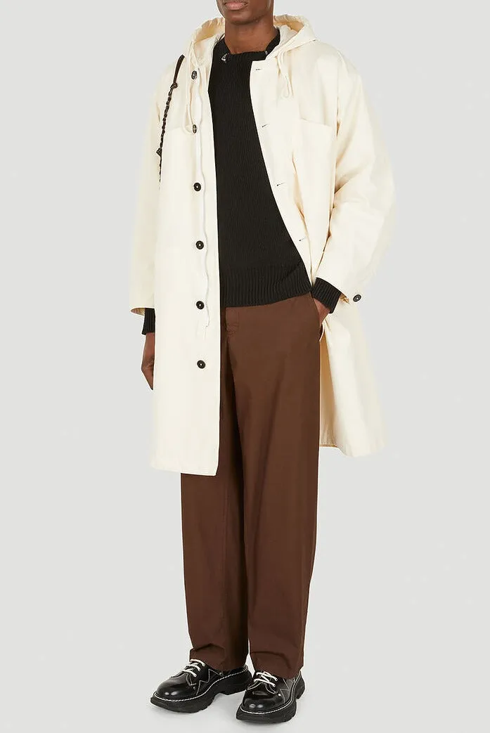 Jil Sander Button-Up Hooded Parka Coat