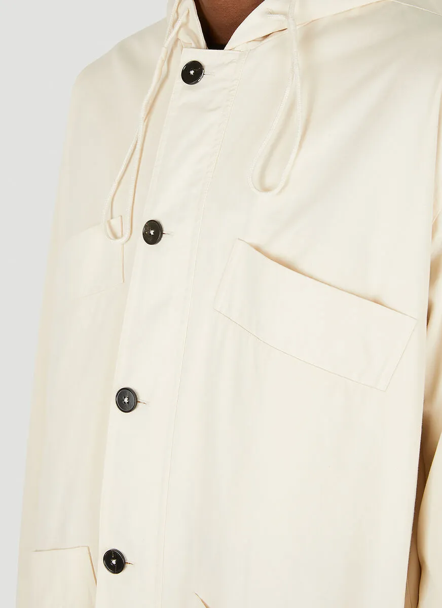 Jil Sander Button-Up Hooded Parka Coat