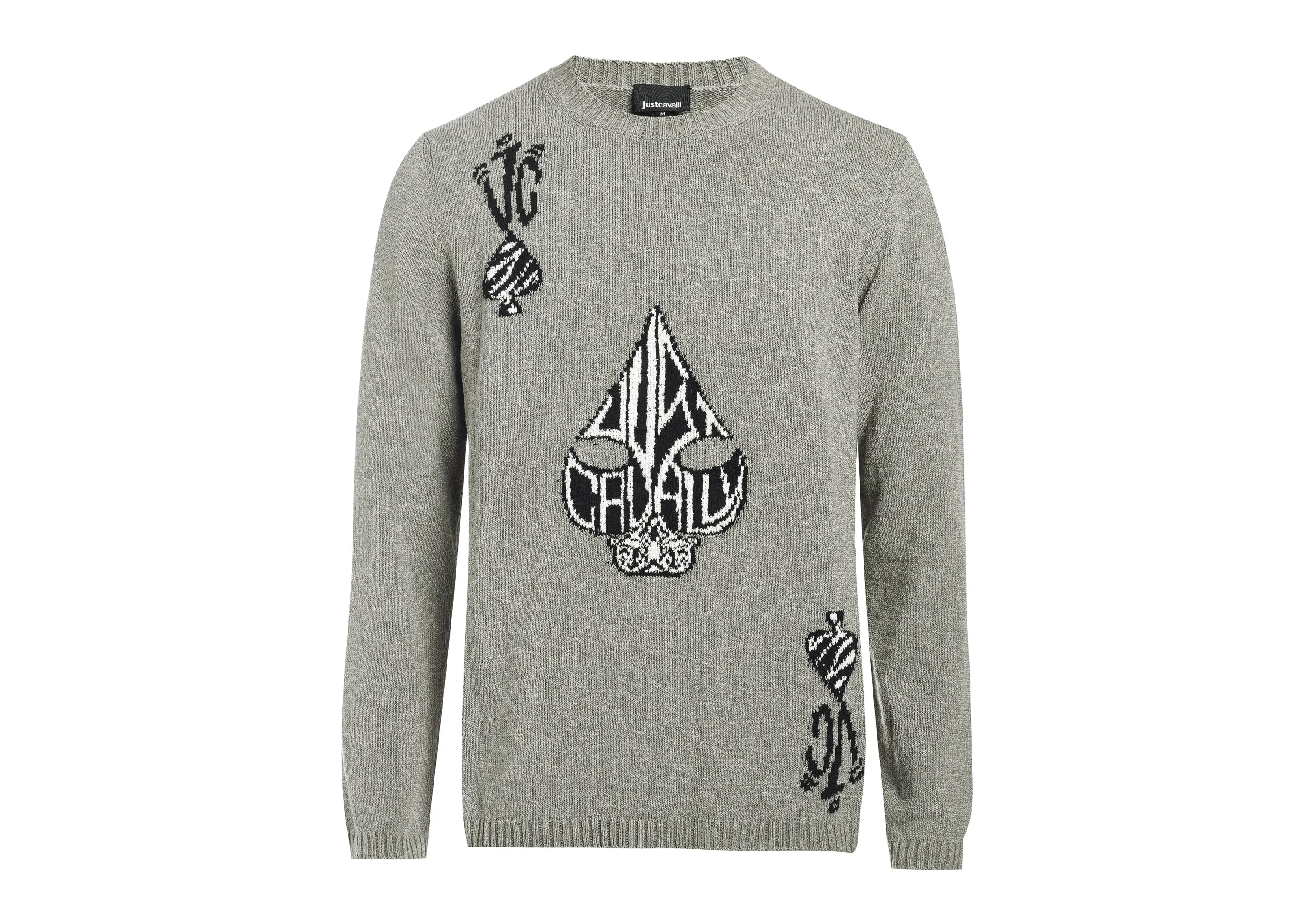 Just Cavalli Ace Logo Jacquard Knitted Jumper