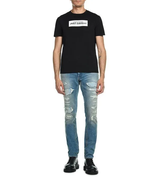 Just Cavalli Distressed Slim Fit Jeans