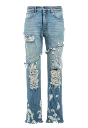 Just Cavalli Distressed Straight Fit Jeans