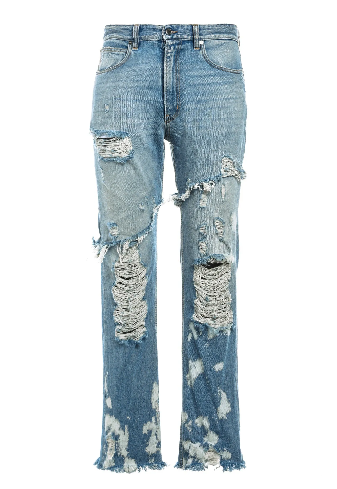 Just Cavalli Distressed Straight Fit Jeans