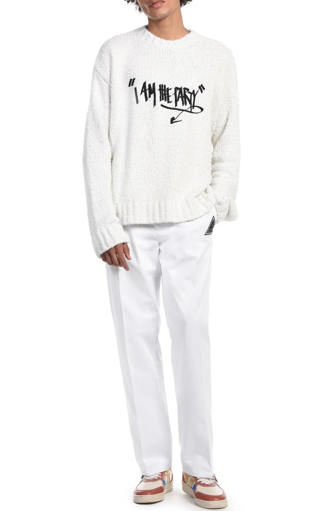 Just Cavalli Slogan Embroidered Knitted Sweater