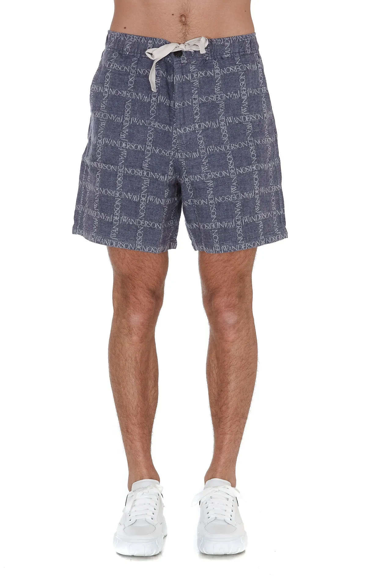 JW Anderson All-Over Logo Print Wide Leg Shorts